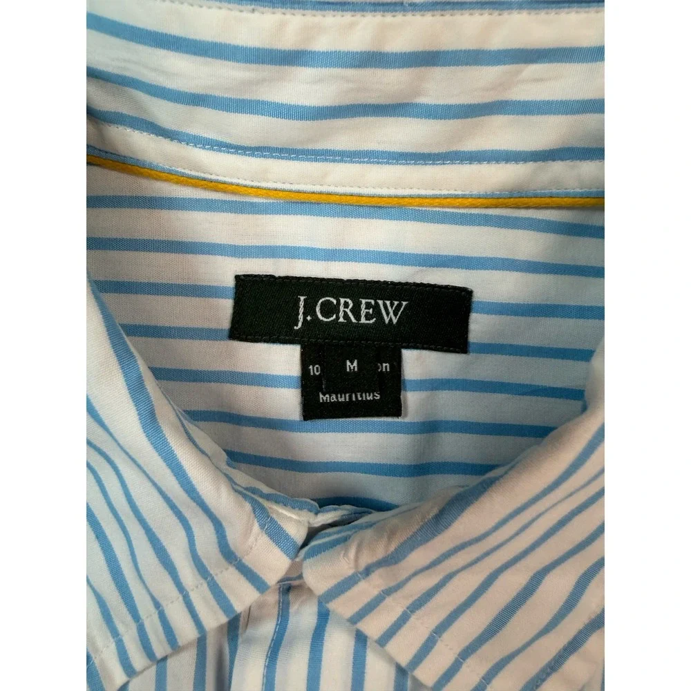 J.Crew Mens Blue White Striped Button Down Shirt Long Sleeve Size M Medium